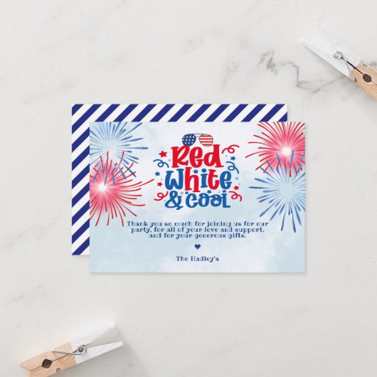 Rood Wit & Koel Dank u Kaart (Voorkant / Achterkant in situ)