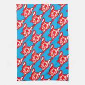 Rood Wit Leuk Frans Bulldog Theedoek (Verticaal)
