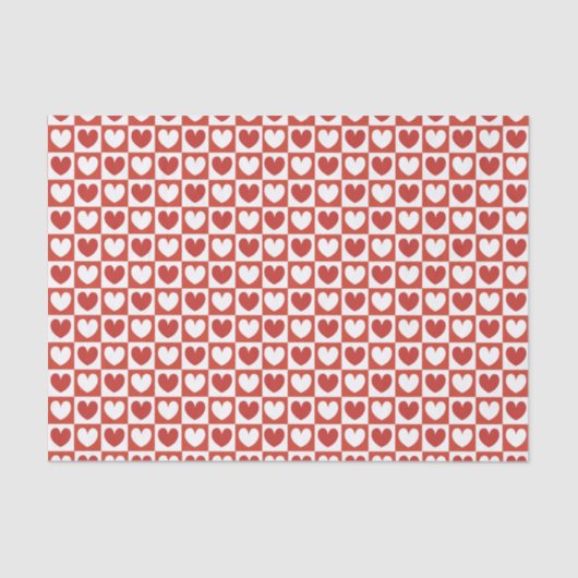 Rood & Wit Liefde Harten Valentijnsdag Tissuepapier (Voorkant)