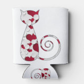 Rood & Wit Liefde Kat Blikjeskoeler (Achterkant)