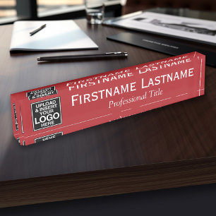Rood wit - Logo, naam en functie voor professional Naambordje