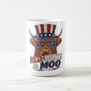 Rood Wit & Loos Hoogland Koe - Grappige 4e Juli  Koffiemok