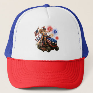 Rood, Wit & Maai! Patriottisch Grasmaaier Koppel Trucker Pet