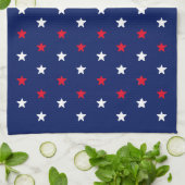 Rood wit marineblauw sterren amerikaans patriottis theedoek (Gevouwen)
