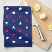 Rood wit marineblauw sterren amerikaans patriottis theedoek (Quarter Fold)