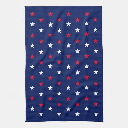 Rood wit marineblauw sterren amerikaans patriottis theedoek (Verticaal)