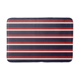 Rood Wit Marineblauw Strepen Nautische Streep Badmat
