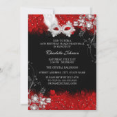 Rood wit mask Masquerade Sweet 16 Kaart (Achterkant)