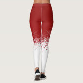 Rood & Wit met Sneeuwvlokken Leggings (Achterkant)