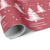 Rood wit minimalistische kerstbomen cadeaupapier (Rol Hoek)