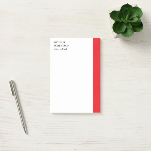 Rood Wit Minimalistische Professional Plain Post-it® Notes (Kantoor)