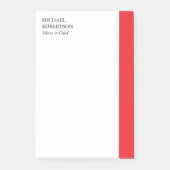 Rood Wit Minimalistische Professional Plain Post-it® Notes (Voorkant)