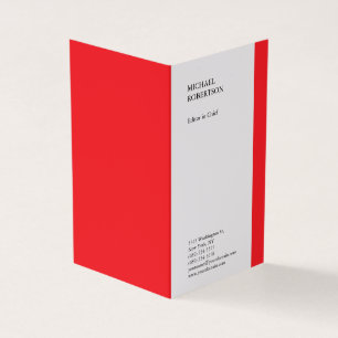 Rood Wit Minimalistische Professional Plain Visitekaartjes