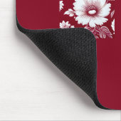 rood & wit Modern Floral Muismat (Hoek)