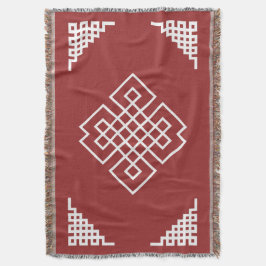 Rood & Wit Mongools traditioneel patroon Deken