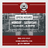 Rood Wit Monochroom Eenvoudig Openingsuren Winkel Raamsticker (Vel)