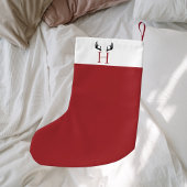 Rood wit monogram modern gewei kleine kerstsok