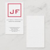 Rood wit monogram Modern minimalistisch Premium Li Visitekaartje (Voorkant / Achterkant)