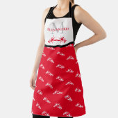 Rood wit monogram Naam Lobster Patroon Schort (Insitu)