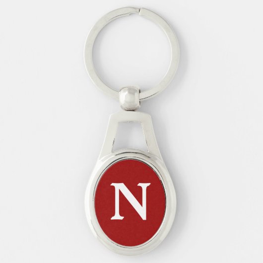 Rood wit monogram sleutelhanger (Voorkant)
