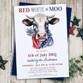 Rood Wit Moo Patriottisch Koe Boerderij 4 juli Kaart