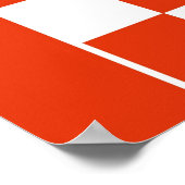 Rood Wit Ongedateerd Geruit Februari Kalender Poster (Hoek)