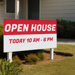 Rood & Wit Open Huis l Onroerend goed Spandoek