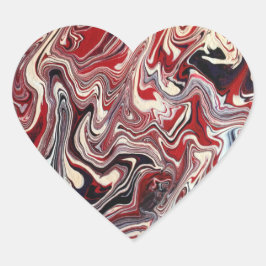 Rood, wit, Paars Hart Sticker