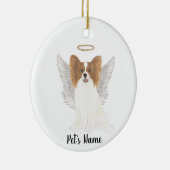 Rood & Wit Papillon Sympathie Herdenking Keramisch Ornament (Rechts)