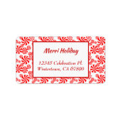 Rood wit pepermunt Snoep bewerkbaar adres Etiket (Voorkant)