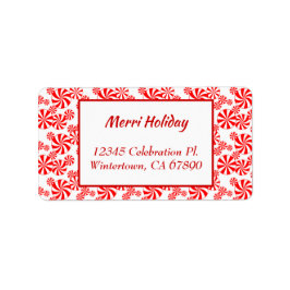 Rood wit pepermunt Snoep bewerkbaar adres Etiket