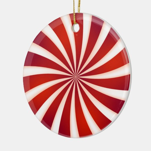 Rood wit Peppermint Swirl Design Ornament (Links)