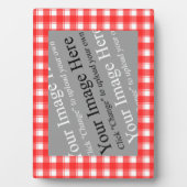 Rood Wit Plaid Custom Afbeelding Ezel Fotoplaat (voorkant)