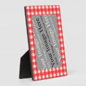 Rood Wit Plaid Custom Afbeelding Ezel Fotoplaat (Zijkant)