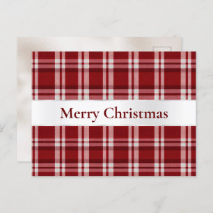 Rood Wit Plaid Kerstmis Briefkaart