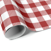 Rood wit plaid patroon Kerstmis Cadeaupapier (Rol Hoek)