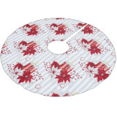 Rood & Wit Poinsettia Kerstmis Kerstboom Rok (Gekanteld)