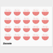 Rood & Wit Polka Dot Dank u Bruiloft Sticker (Vel)