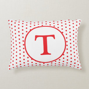 Rood & Wit Polka-Dot Gepersonaliseerd Accent Kusse Kussen
