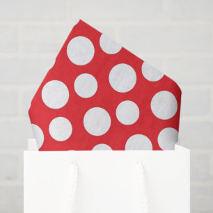 Rood wit polka dot patroon tissue papier