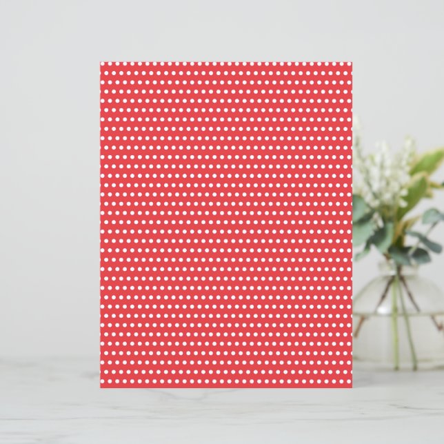 Rood & Wit Polkadots Kerst Scrapbook Papier (Staand voorkant)