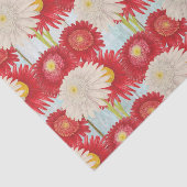  rood wit pyrethum madeliefjes hemelsblauw hek tissuepapier (Detail)