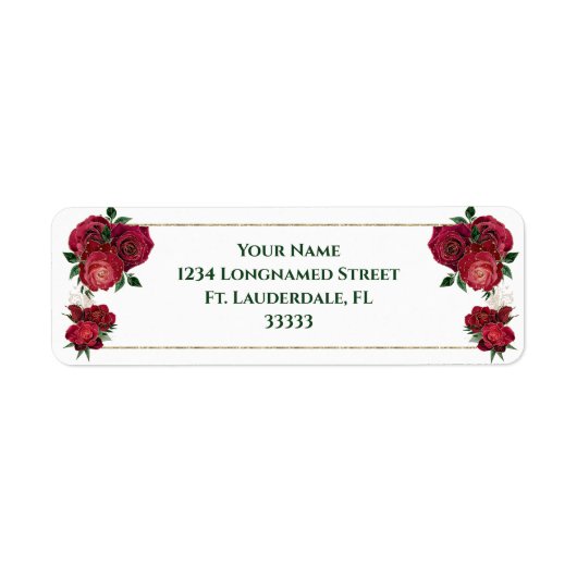 Rood, wit, Quinceañera retourlabels Etiket (Voorkant)