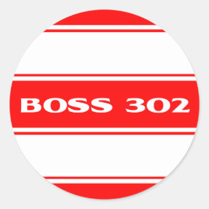 Rood Wit Race Stripes Boss 302 Motor Sticker