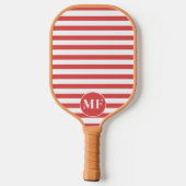 Rood & wit Rood Cabana Strepen Pickleball Paddle (Achterkant)