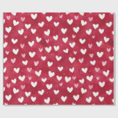 Rood Wit Roze Harten Liefde Valentijnsdag Romance Cadeaupapier (Vlak)