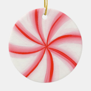 Rood wit roze Snoep Mint Swirl Ornament