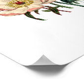 Rood Wit Roze  Waterverf Bloemen Poster (Hoek)