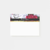 Rood & Wit Rozen Shabby Chic Modern Gepersonalisee Post-it® Notes (Voorkant)