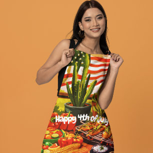 Rood, Wit & Salsa All-Over Print Schort